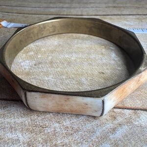Brass/bone bracelet